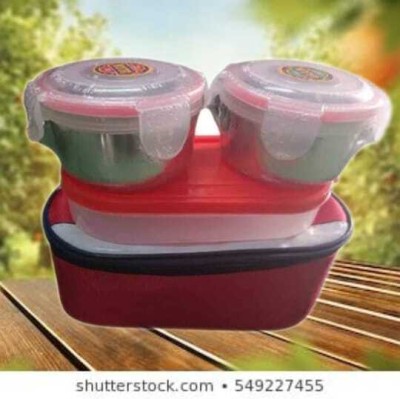 Arjun Lunch_Box_Set_2 and One_Oval_Container_135 3 Containers Lunch Box(1200 ml)