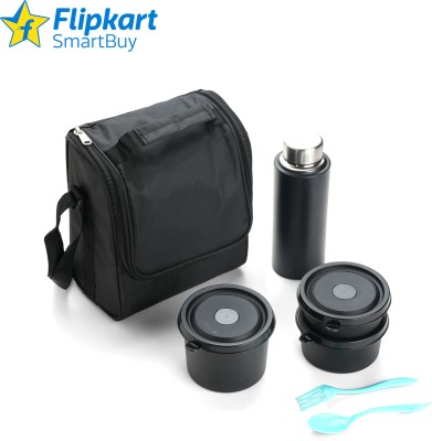 Flipkart SmartBuy Stainless Steel & Plastic Lunchbox Black 4 Containers Lunch Box(1470 ml, Thermoware)