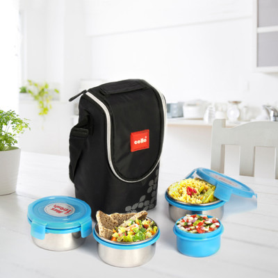 cello MF Click (Blue) 4 Containers Lunch Box(1150 ml)