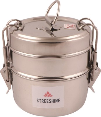 STREESHINE Stainless Steel Clip Carrier tiffin box 2 compartments 2 Containers Lunch Box(500 ml)