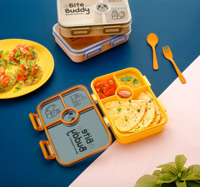 koktailkitchan Bento Box 3 Compartment Lunchbox Use For School/College/Office 3 Containers Lunch Box(1000 ml)