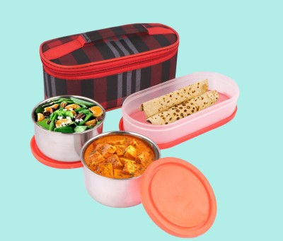 Kombuis Kitchenware AAHH_STEEL LUNCH BOX- 0007 2 Containers Lunch Box(800 ml, Thermoware)