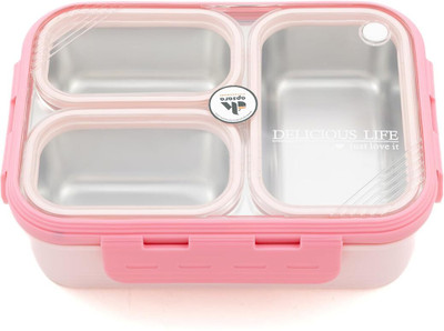 apsara kitchenware Leakproof 3 Compartment Lunch Box with Spoon & Chopstick for Office, School 1 Containers Lunch Box(900 ml, Thermoware)