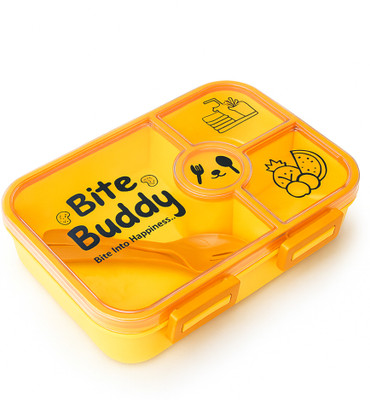 LunchBox 4 Compartment Leakproof Lunch Box with Fork | BPA Free | Microwave Safe 4 Containers Lunch Box(850 ml, Thermoware)