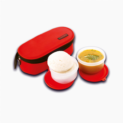 Trueware Eco Fresh 2 PP Microwave Safe Red 2 Containers Lunch Box(600 ml)