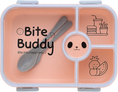 Pixelkart Bento Style Lunch Box/Tiffin Box for Kids,Office,School ( Pink & Blue ) 4 Containers Lunch Box(1000 ml)