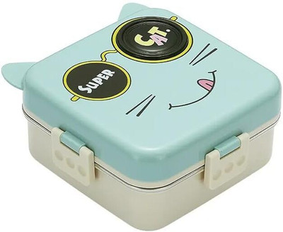 SmartLookPrint Cute Cat Bento Lunch Box with Spoon 3 Containers Lunch Box(750 ml)