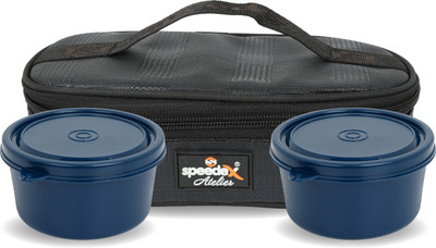 SPEEDEX ATELIER YummyRanch.Lunch.Blue 2 Containers Lunch Box(500 ml)