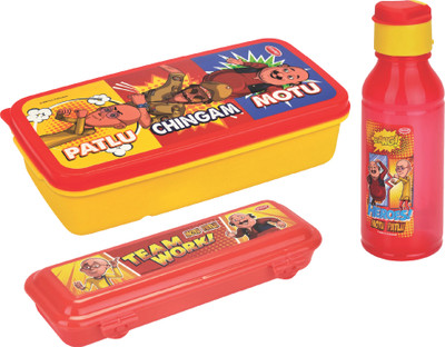 Pratap Fun School Time(Hungry Kya Compact + Rocket 300 ml + Happy Write Jr) Motu Patlu 2 Containers Lunch Box(600 ml) Pratap Fun School Time(Hungry Kya Compact + Rocket 300 ml + Happy Write Jr) Motu Patlu 2 Containers Lunch Box(600 ml)
