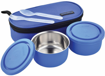 Trueware Executive MicroSafe Blue 2 Containers Lunch Box(600 ml)