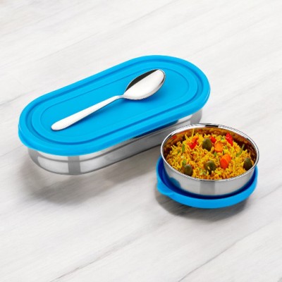 ROSTY Plain Blue with Silver Color Lunch Box 450ml Stainless Steel14 1 Containers Lunch Box(751 ml, Thermoware)