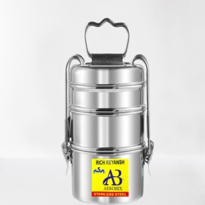 AEROBIX Lunch Box Stainless Steel_TIFFIN_3 3 Containers Lunch Box(1200 ml, Thermoware)