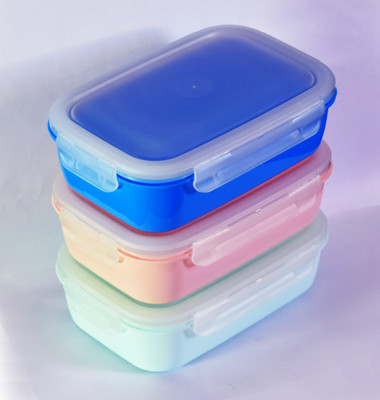 Loknath Plain Plastic Lunch Box (set of 3) For Multiple Uses 3 Containers Lunch Box(500 ml)