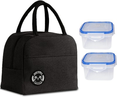 NEUF MART Black Insulated Lunch bag With 2 Lunch Box Container 2 Containers Lunch Box(15 ml, Thermoware)