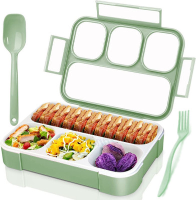 Masox Store Leak Proof 4 Compartment Lunch Box with Spoon & Fork BPA-Free Dishwasher Safe U2 4 Containers Lunch Box(1000 ml, Thermoware)