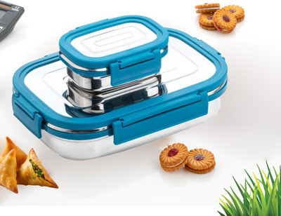 BLLUEX Stainless Steel Leak Proof, Airtight Lunch Box/Tiffin Box for Office, School, 2 Containers Lunch Box(1000 ml)