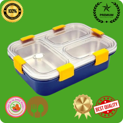MOIRA INTERNATIONAL Lunch Box 3 Compartment Leakproof, Stainless Steel, With SPOON & FORK_BGF1006 3 Containers Lunch Box(750 ml, Thermoware)