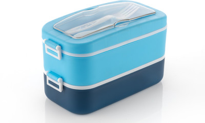 Cronus Exclusive Bento Plastic LunchBox with Spoon and Fork for School,Office & College 2 Containers Lunch Box(1400 ml)