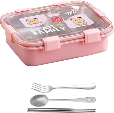 RBGIIT Stainless Steel 3-Compartment Lunch Box – Eco-Friendly & Reusable 3 Containers Lunch Box(750 ml, Thermoware)