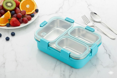 VSELL Lunch Box for Kids Compartment Insulated Stainless Steel Tiffin Box for Office 3 Containers Lunch Box(750 ml, Thermoware)