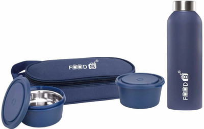 FOOD 8 Luxe Matic Lunch Box with Insulated Soft Line Bag, 1000ml Water Bottle & 400ml 2 Containers Lunch Box(800 ml, Thermoware)
