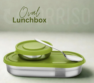 SHREYAINDUSTRY Premium Stainless Steel Oval Lunch Box, Leak-Proof & BPA-Free Tiffin (Pink) 2 Containers Lunch Box(550 ml, Thermoware)