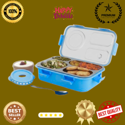 MOIRA INTERNATIONAL Compartment -3 Sealed Leak Proof Stainless Steel For Kid's & Adult_K647 3 Containers Lunch Box(800 ml, Thermoware)