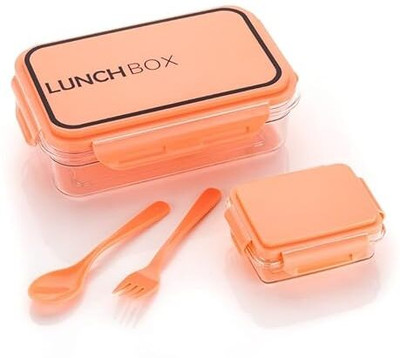 SheeKrishnand Plastic Airtight Leakproof Lunch box 2-in-1 Separate Containers with Fork,Spoon 2 Containers Lunch Box(1200 ml)