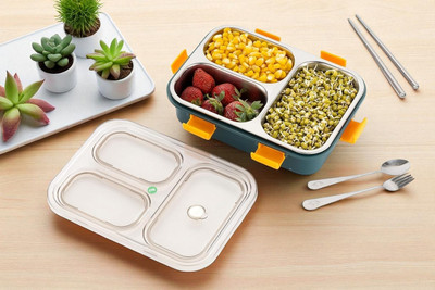 HPHCRAFTT Stainless_Steel_Lunch box_A193 3 Containers Lunch Box(1001 ml)