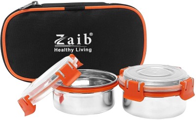 Zaib Lock & Lock Stainless Steel Leak Proof Lunch Box for Office School & College Men 2 Containers Lunch Box(350 ml, Thermoware)