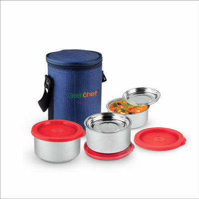 Greenchef SS Insulated Lunch Box (pack Of 3) – Sizzle 3 Containers Lunch Box (350 Ml) For Rs. 599 @ 50 %
