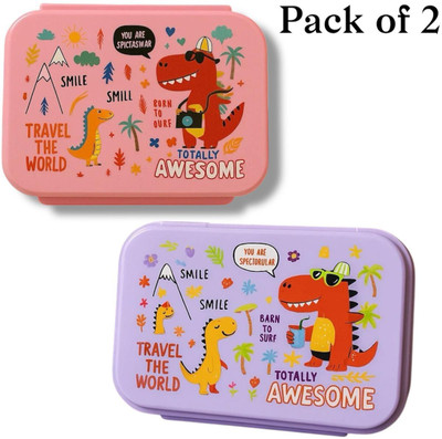 SHUBHAM INC lunchbox combo for school for boys_new 256 2 Containers Lunch Box(500 ml)