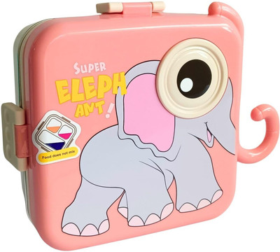 Gold Leaf Elephant Shape Lunch Box. 3 Containers Lunch Box(1120 ml, Thermoware)