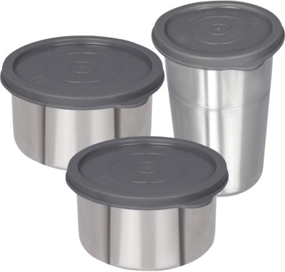 Osiya GREY Lunch Box With Glass Tumbler -1100 ML 3 Containers Lunch Box(1100 ml, Thermoware)