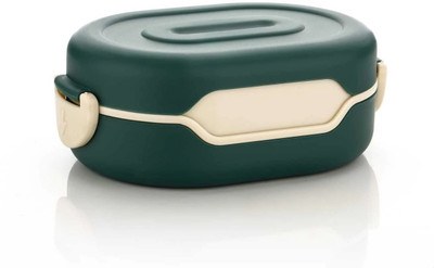 MAGICSPOON Lunch Box with 2 Compartment, Stylish lid & 2 in 1 Spoon (Green, 800 ml) 1 Containers Lunch Box(800 ml)