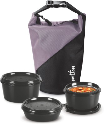 MILTON Micro Meal Lunch Box (3 Containers,1 x 180 ml , 2 X 320 ml) With Jacket 3 Containers Lunch Box(820 ml)