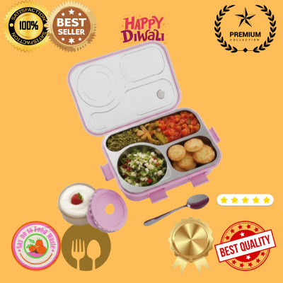 MOIRA INTERNATIONAL 30 Compartment Leakproof, Stainless Steel, With BOWL, SPOON & FORK_JBB1101 3 Containers Lunch Box(750 ml, Thermoware)