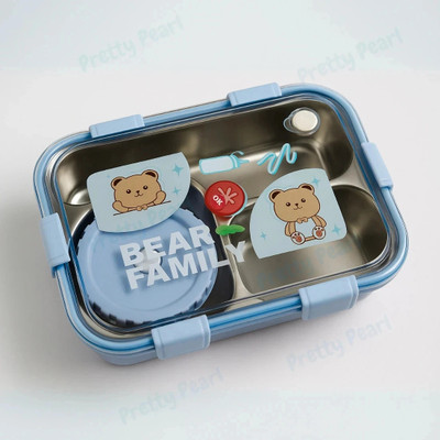 Pretty Pearl Bear Family Koi Koi Kawai 3 Containers Lunch Box(800 ml)