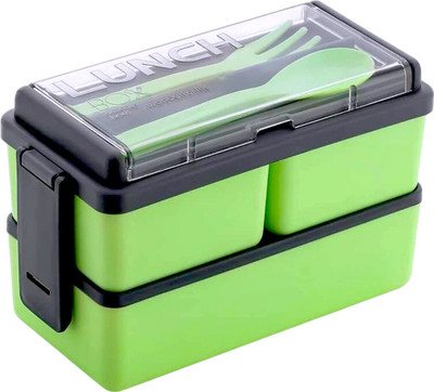 GALAXY SHINE Rectangular Classy 3 Section With 1 Spoon & 1 Fork 3 Containers Lunch Box 3 Containers Lunch Box(1400 ml, Thermoware)