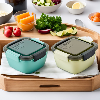 frazix unique Design & Premium Qualities Five Compartment (Pack Of-2 Aqua+Green) 4 Containers Lunch Box(1500 ml) frazix unique Design & Premium Qualities Five Compartment (Pack Of-2 Aqua+Green) 4 Containers Lunch Box(1500 ml)