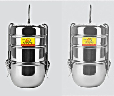 Ambit Stainless Steel 3 Container Lunch Box 3 Containers Lunch Box(1100 ml)