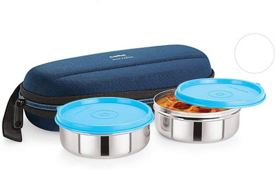 cello MF Super Stainless Steel (350ml Each) 2 Containers Lunch Box(750 ml)