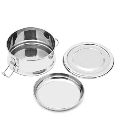 SAUBHAGYA Stainless Steel Food Pack Lunch Box with Steel Separator Plate and Locking Clip 1 Containers Lunch Box(600 ml)