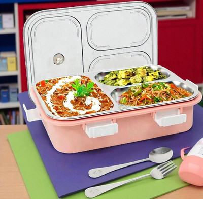Colorbee Premium Leakproof 3-Compartment Stainless Steel Lunch Box with Thermal 3 Containers Lunch Box(750 ml, Thermoware)