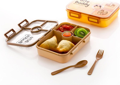 jankinath enterprice Bite Buddy 4 Compartment Lunch Box with Spoon & Fork | 4 Containers Lunch Box(1000 ml)