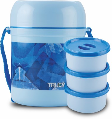 Trueware Foody 3 Microwave Safe BPA Free, Food Grade, Hot and Fresh 3 Containers Lunch Box(900 ml, Thermoware)