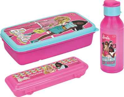 Pratap Fun School Time(Hungry Kya Compact + Rocket 300 ml + Happy Write Jr) Barbie 2 Containers Lunch Box(600 ml) Pratap Fun School Time(Hungry Kya Compact + Rocket 300 ml + Happy Write Jr) Barbie 2 Containers Lunch Box(600 ml)
