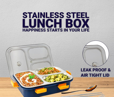 lavtoz Stainless Steel Bento Lunch Box with 3 @75 Containers & Secure Lock, 750ml 1 Containers Lunch Box(750 ml, Thermoware)