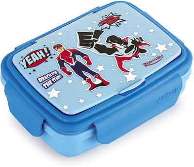 RISHABH. FLIP STYLE SMALL Tiffin Box Steel & Plastic Insulated BLUE SCHOOL 2 Containers Lunch Box(500 ml, Thermoware)