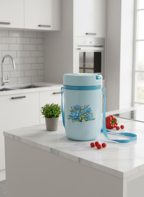 samrat royal Blue Insulated Floral Print Tiffin Lunch Box 4+1 4 Containers Lunch Box(1000 ml, Thermoware)